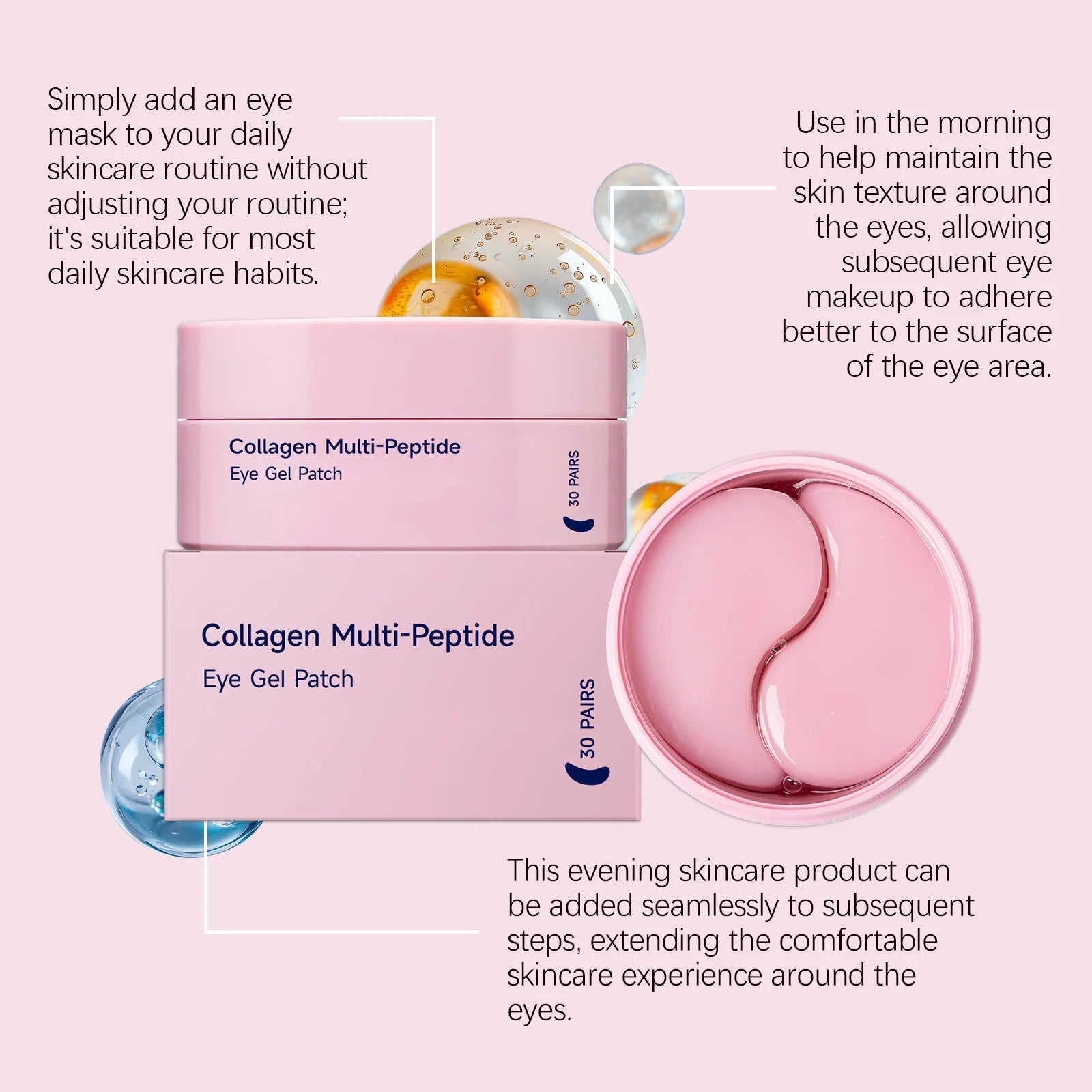 Collagen Multi-Peptide Eye Gel Patch Firming Lifting Reduce Wrinkles Fade Fine Lines anti Dark Circles Moisturizing Eye Patches