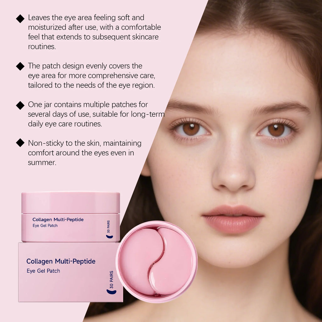 Collagen Multi-Peptide Eye Gel Patch Firming Lifting Reduce Wrinkles Fade Fine Lines anti Dark Circles Moisturizing Eye Patches
